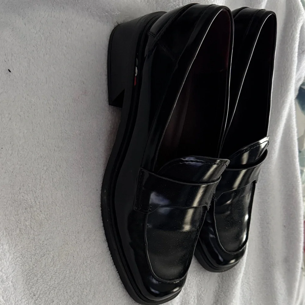 Franco Sarto Classic Shiny Black Loafers